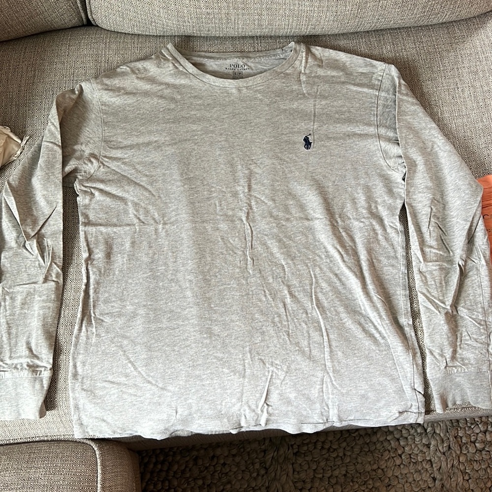 Men’s Small Grey Long Sleeve Polo T